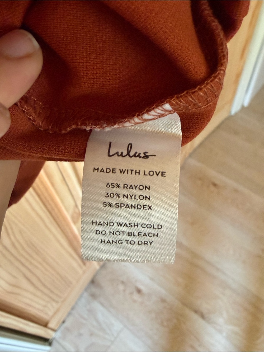 Lulu's Rust Deep V Bodycon Mini Dress - Picture 6 of 6